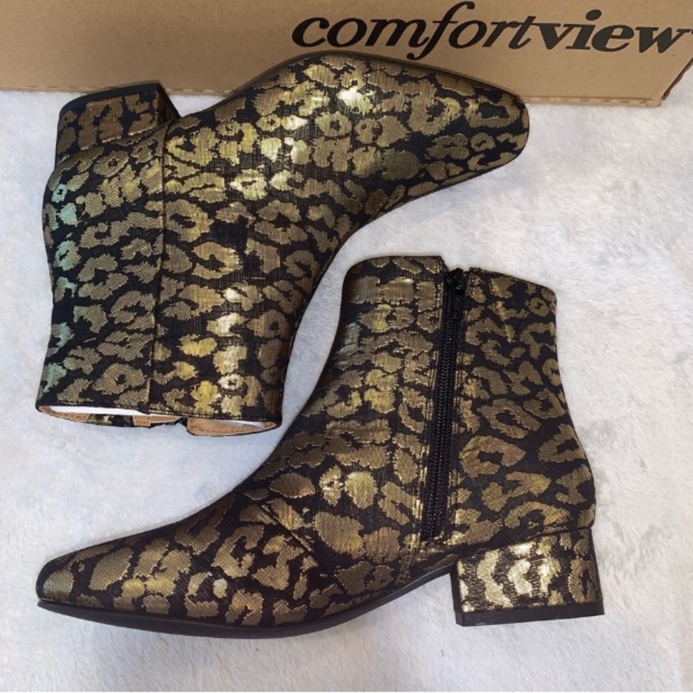 Henley 7WW Gold Metallic Leopard Ankle Boot